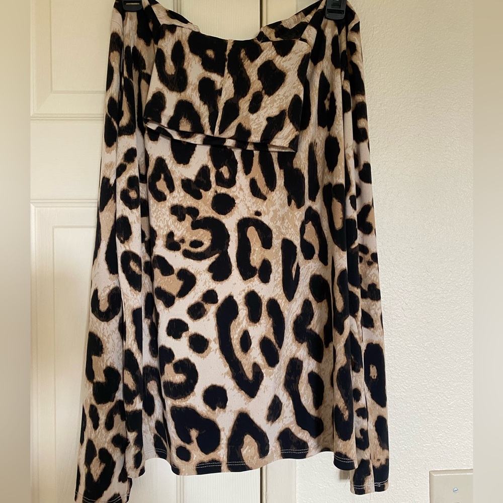 H&M leopard print backless turtleneck top